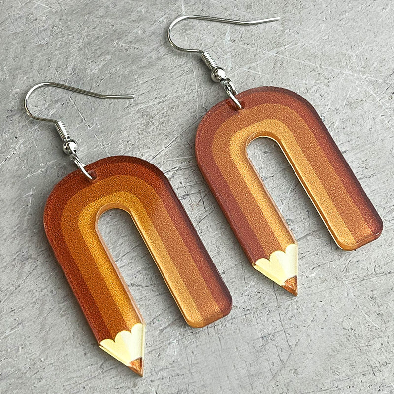 Wholesale 2pcs Teachers Colored Pencil Art Acrylic Earrings